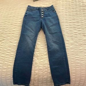 Express slim super high rise button waist